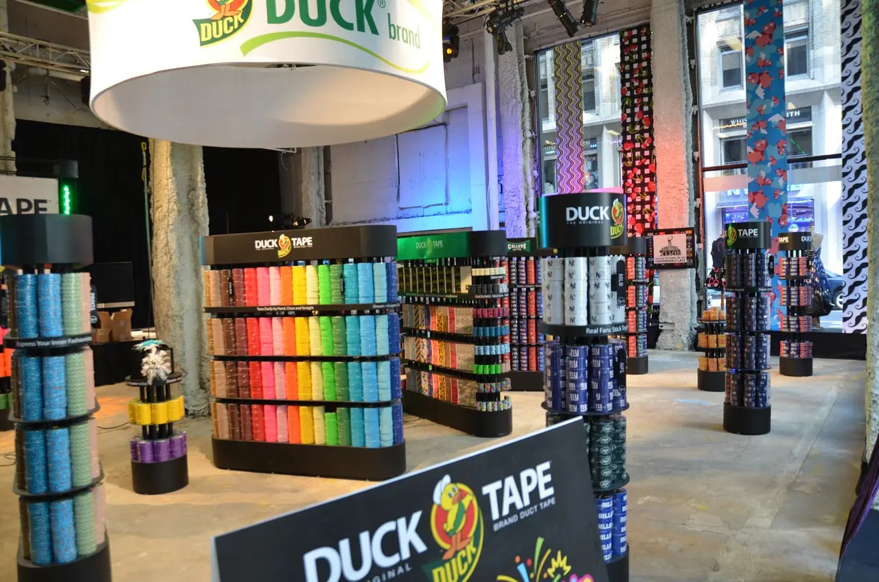Custom Merchandise Shelves at Ducktape Event Design Pop up store
