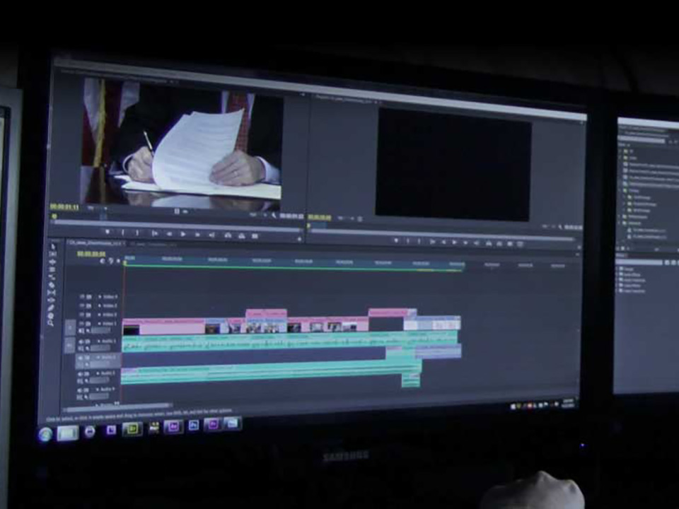 hd post production non-linear timeline for television commercial