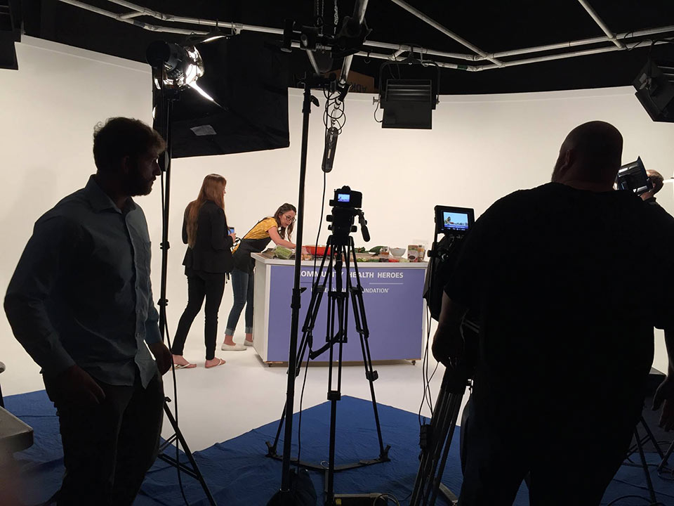 Film production at a set.