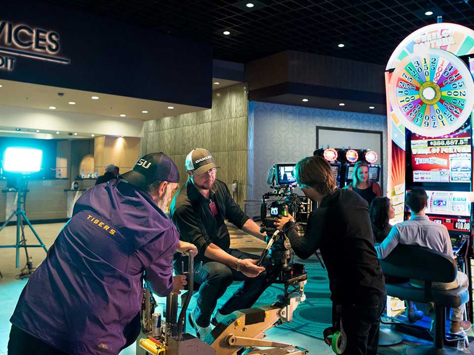 Film production at a casino.